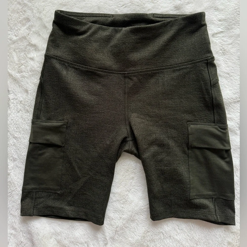 Alpine Design Biker Shorts Women's Small Olive Green‎ Athleisure Gym Performance